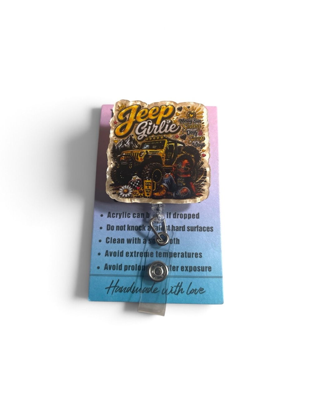 Jeep Girlie Badge Reel - Black and Gold